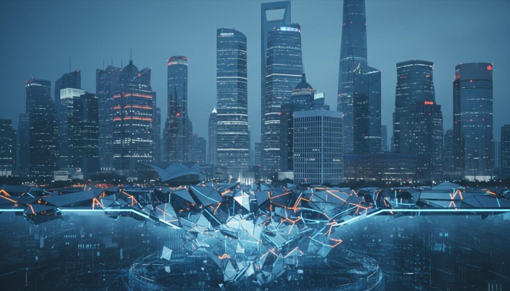 上海総合4100崩壊：地方財政不安とVIX上昇で深まる調整色