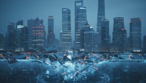 上海総合4100崩壊：地方財政不安とVIX上昇で深まる調整色